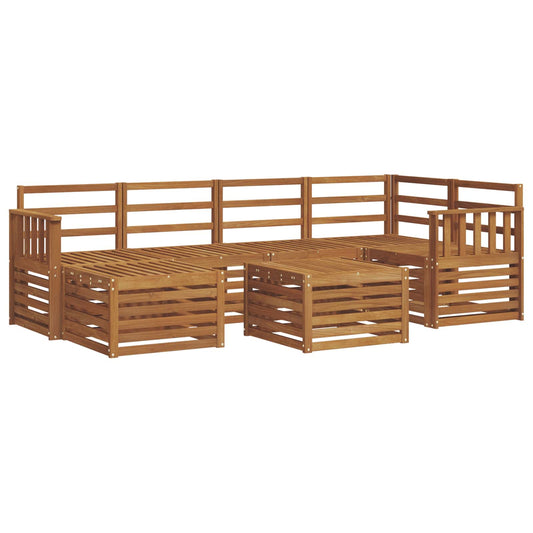 vidaXL Outdoor Sofa Set 7 pcs Natural Polyester