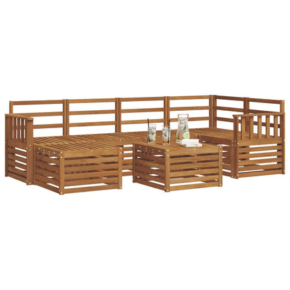 vidaXL Sectional Sofa Set 7 pcs Natural Solid Acacia Wood