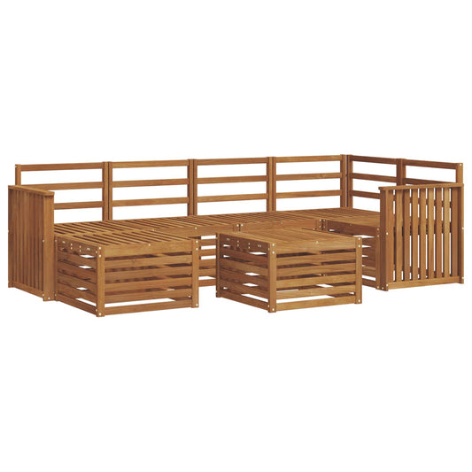 vidaXL Outdoor Sofa Set 7 pcs Natural Polyester