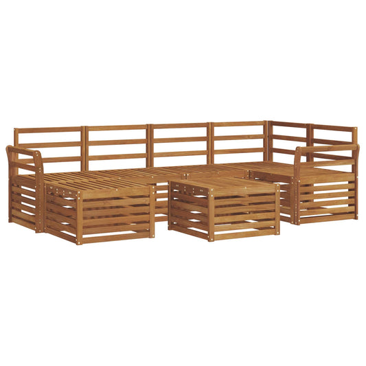 vidaXL Outdoor Sofa Set 7 pcs Natural Polyester