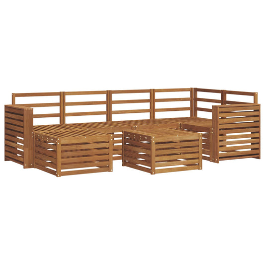vidaXL Outdoor Sofa Set 7 pcs Natural Polyester