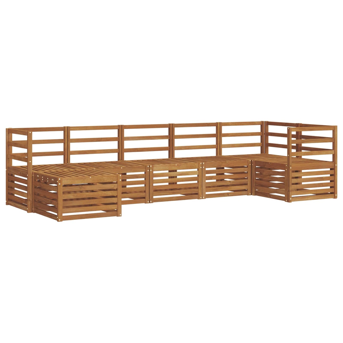 vidaXL Sectional Sofa Set 7 pcs Natural Solid Acacia Wood