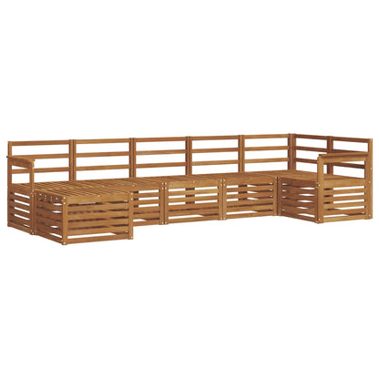 vidaXL Sectional Sofa Set 7 pcs Natural Solid Acacia Wood