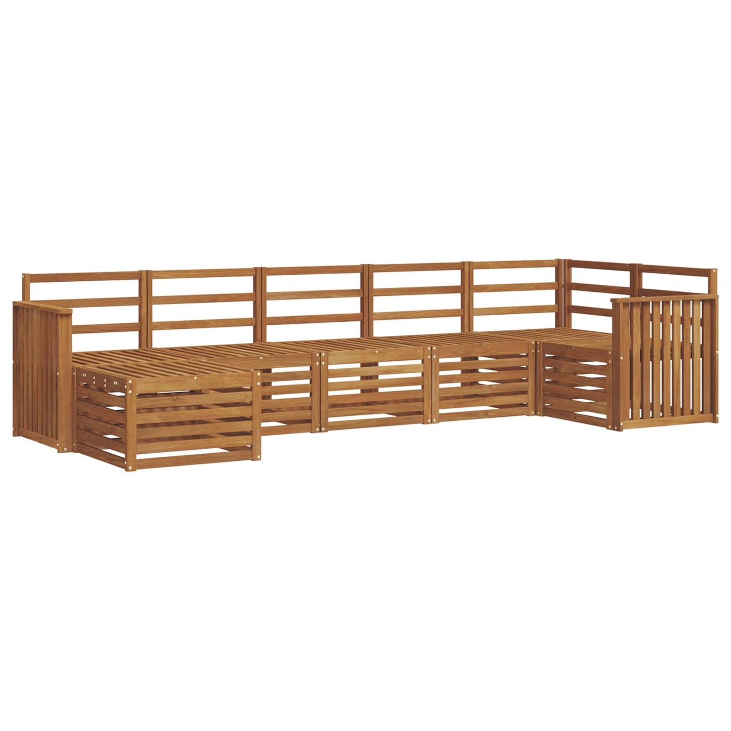 vidaXL Sectional Sofa Set 7 pcs Natural Solid Acacia Wood
