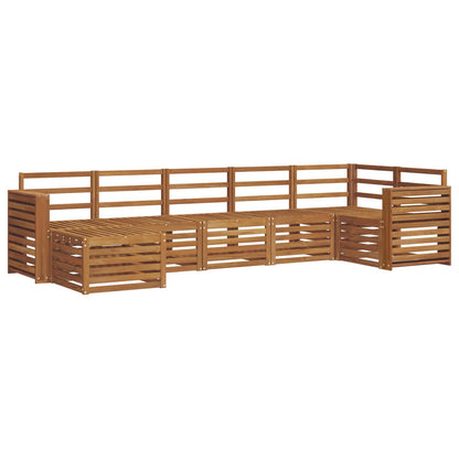 vidaXL Sectional Sofa Set 7 pcs Natural Solid Acacia Wood