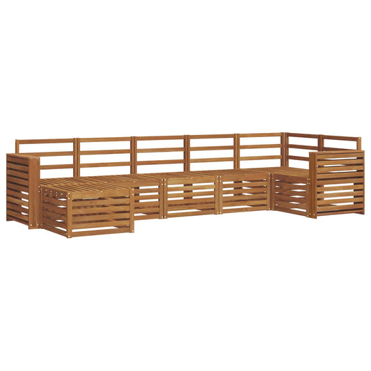 vidaXL Outdoor Sofa Set 7 pcs Natural