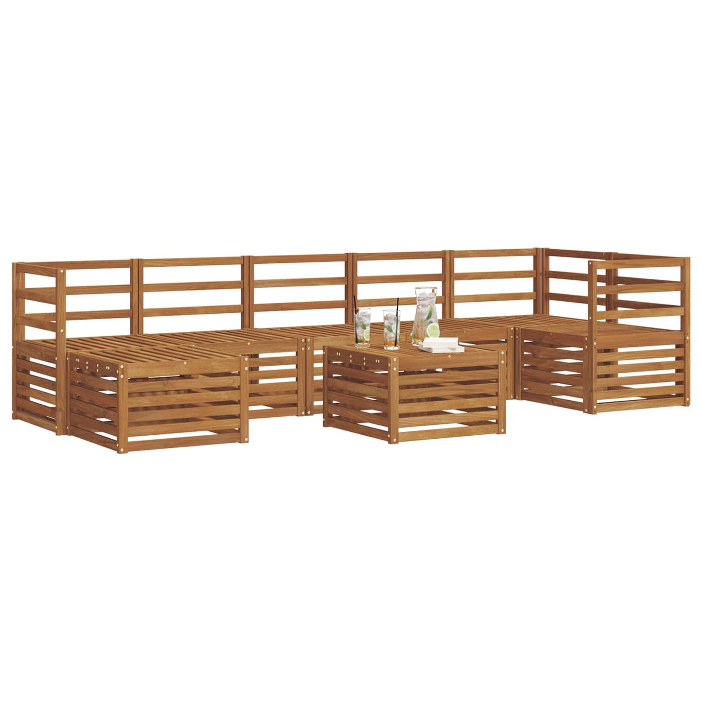 vidaXL Outdoor Sofa Set 8 pcs Natural Solid Acacia Wood