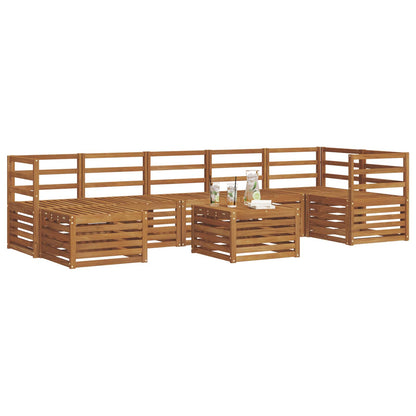 vidaXL Outdoor Sofa Set 8 pcs Natural Solid Acacia Wood