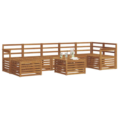 vidaXL Outdoor Sofa Set 8 pcs Natural Solid Acacia Wood