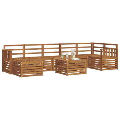 vidaXL Outdoor Sofa Set 8 pcs Natural Solid Acacia Wood