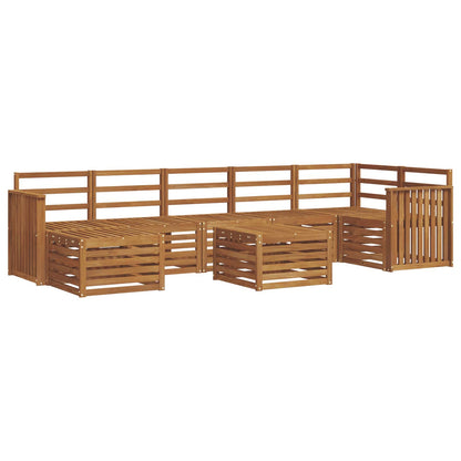 vidaXL Outdoor Sofa Set 8 pcs Natural Solid Acacia Wood
