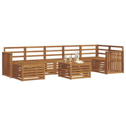 vidaXL Outdoor Sofa Set 8 pcs Natural Solid Acacia Wood