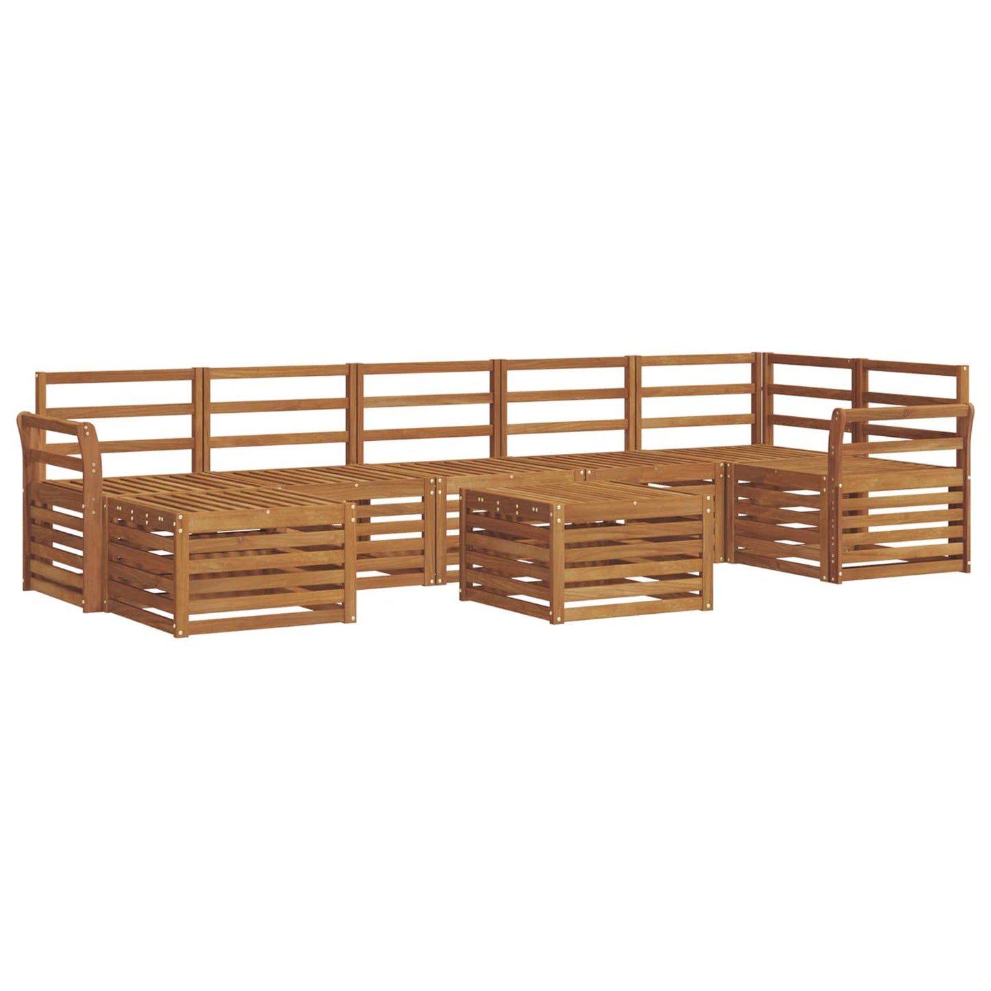 vidaXL Outdoor Sofa Set 8 pcs Natural Solid Acacia Wood