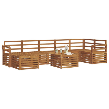 vidaXL Outdoor Sofa Set 8 pcs Natural Solid Acacia Wood