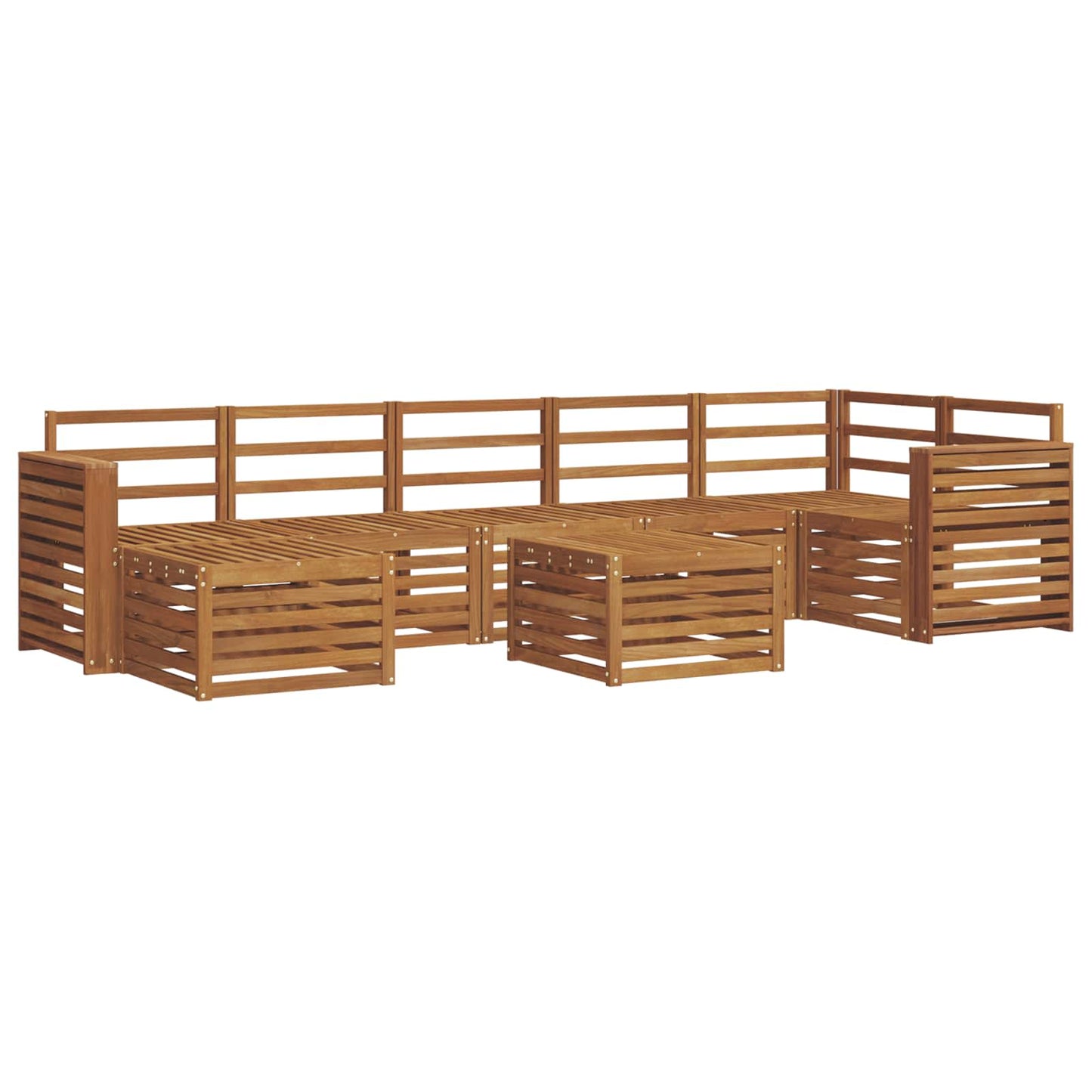 vidaXL Outdoor Sofa Set 8 pcs Natural Solid Acacia Wood