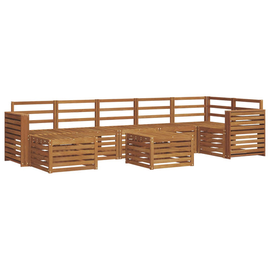 vidaXL Outdoor Sofa Set 8 pcs Natural Solid Acacia Wood