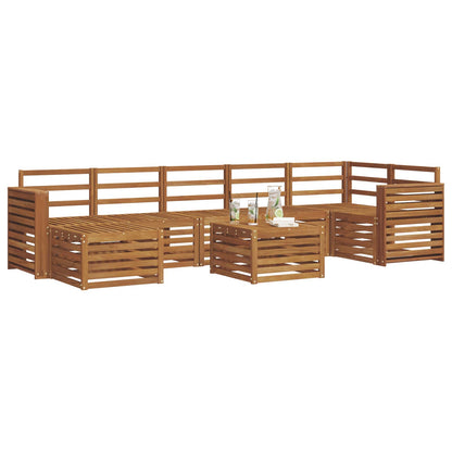 vidaXL Outdoor Sofa Set 8 pcs Natural Solid Acacia Wood
