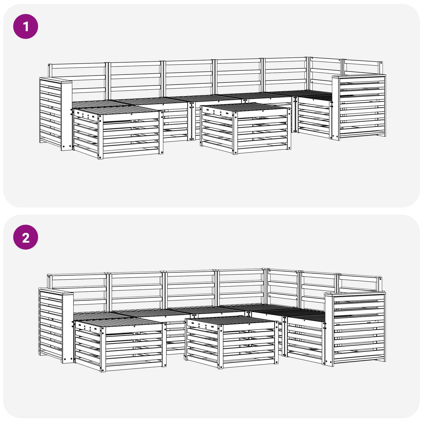 vidaXL Outdoor Sofa Set 8 pcs Natural Solid Acacia Wood