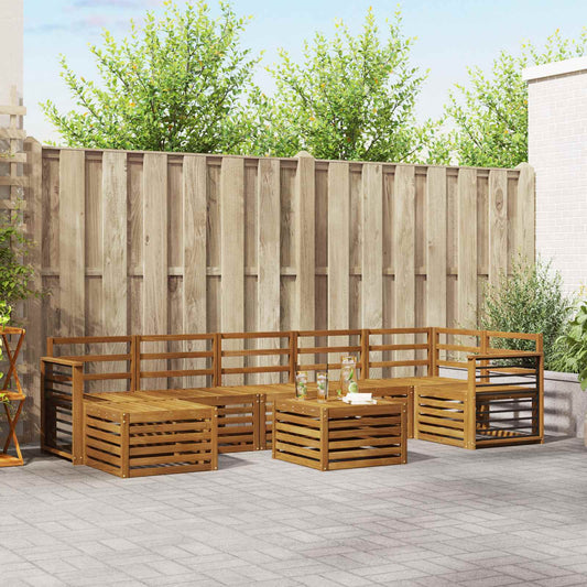 vidaXL Outdoor Sofa Set 8 pcs Natural