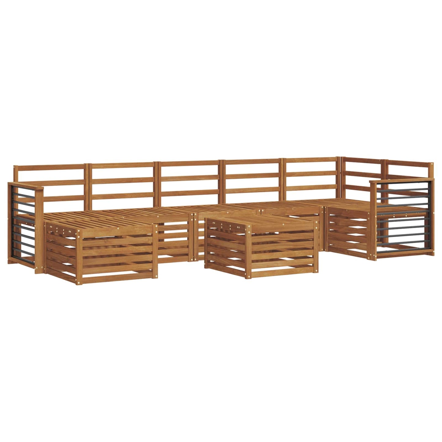 vidaXL Sofa Sets 8 pcs Natural Solid Acacia Wood