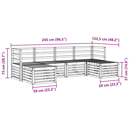 vidaXL Sofa Sets 6 pcs Natural Solid Acacia Wood