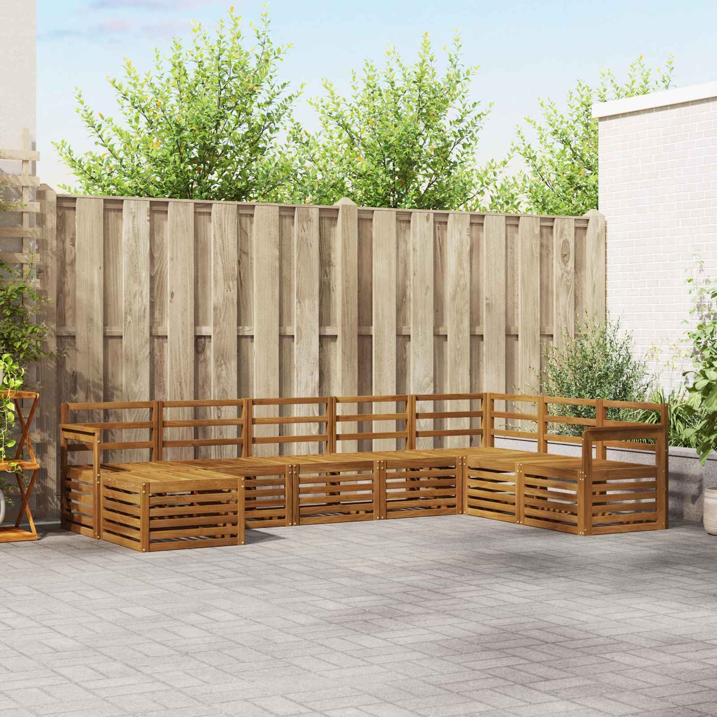 vidaXL Outdoor Sofa Set 8 pcs Natural Solid Acacia Wood