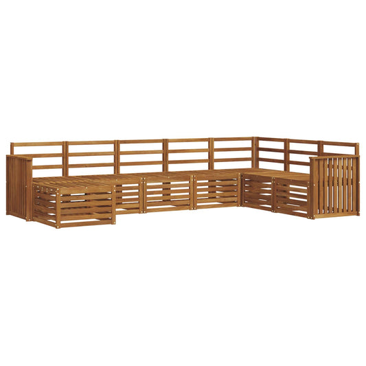 vidaXL Outdoor Sofa Set 8 pcs Natural Solid Acacia Wood