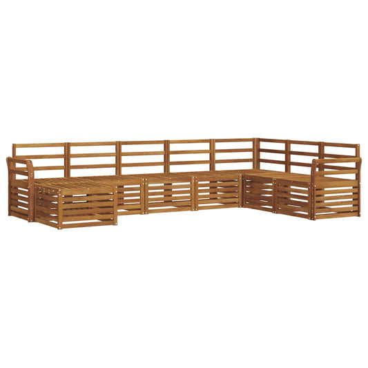 vidaXL Outdoor Sofa Set 8 pcs Natural Solid Acacia Wood