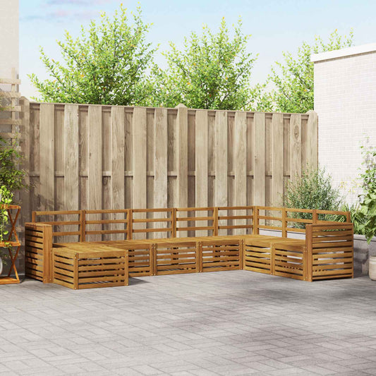 vidaXL Outdoor Sofa Set 8 pcs Natural Solid Acacia Wood