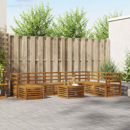 vidaXL Outdoor Sofa Set 9 pcs Natural Solid Acacia Wood