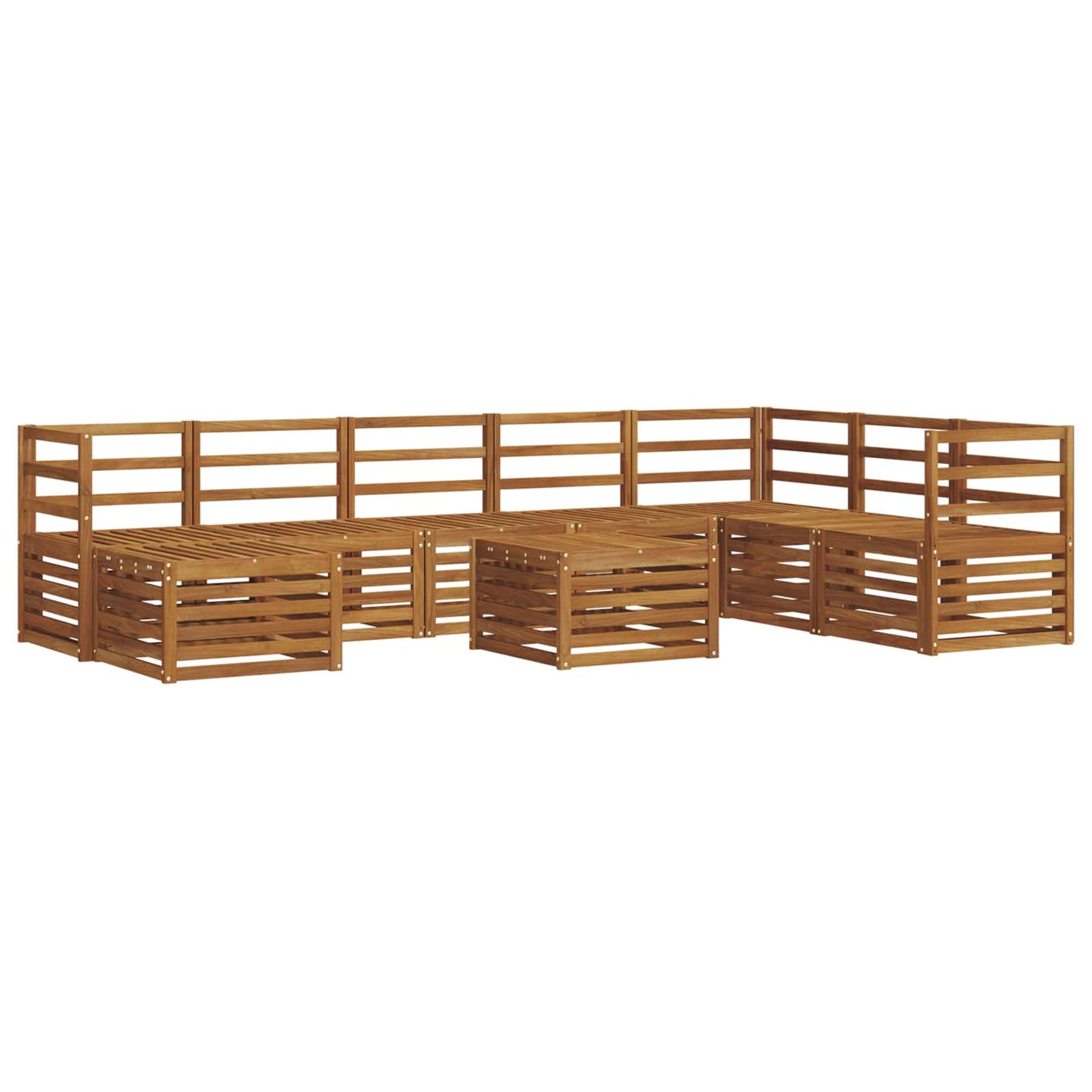 vidaXL Outdoor Sofa Set 9 pcs Natural Solid Acacia Wood