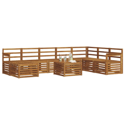 vidaXL Outdoor Sofa Set 9 pcs Natural Solid Acacia Wood