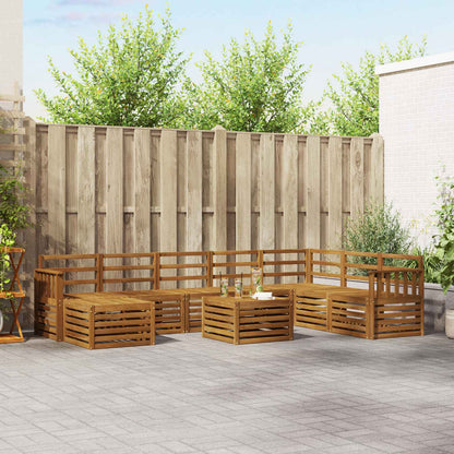 vidaXL Outdoor Sofa Set 9 pcs Natural Solid Acacia Wood