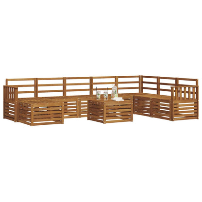 vidaXL Outdoor Sofa Set 9 pcs Natural Solid Acacia Wood