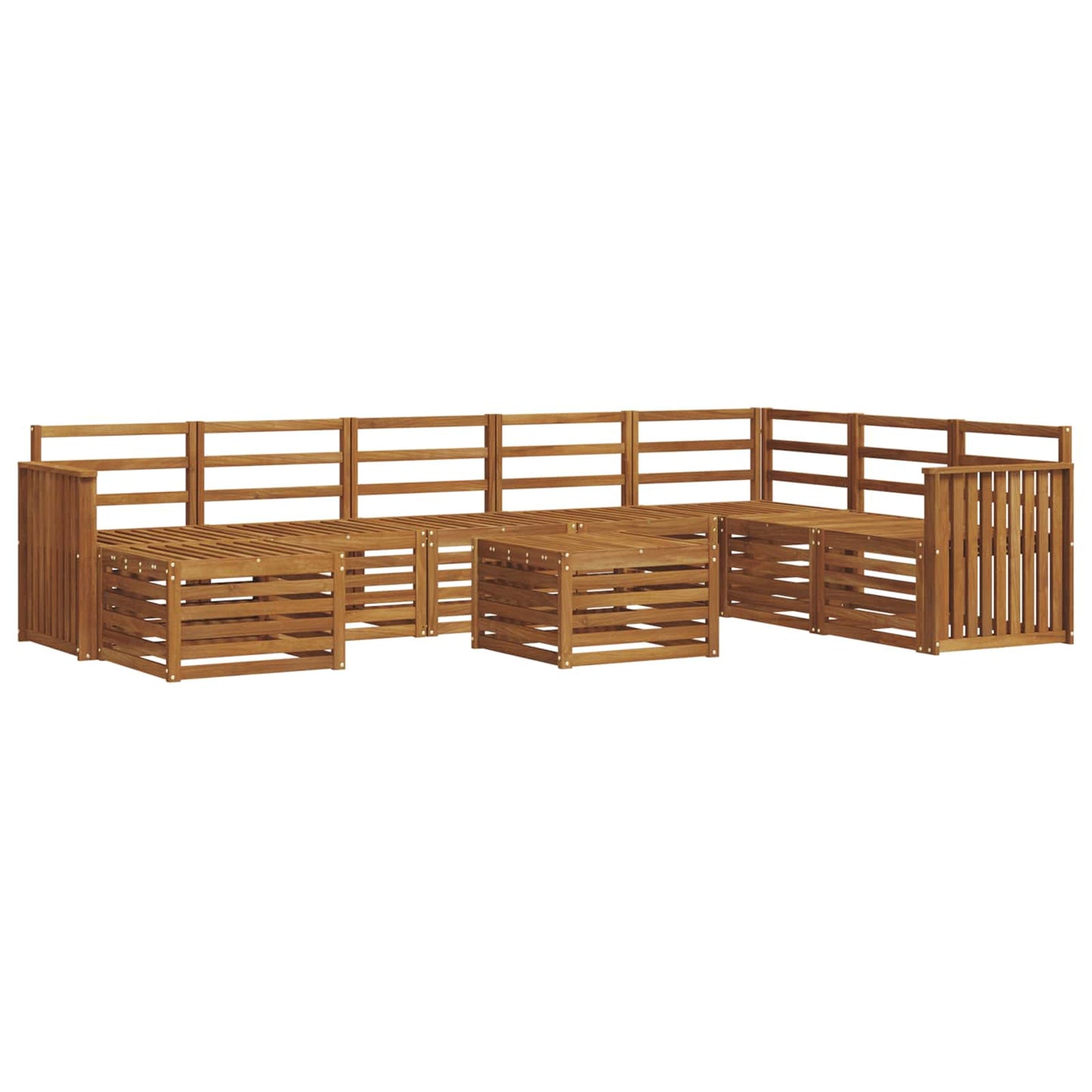 vidaXL Outdoor Sofa Set 9 pcs Natural Solid Acacia Wood