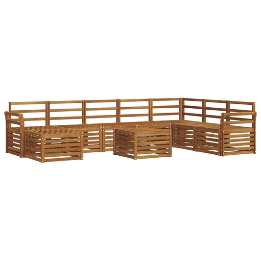 vidaXL Outdoor Sofa Set 9 pcs Natural Solid Acacia Wood