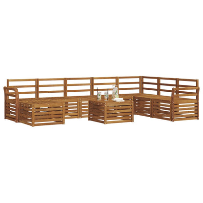 vidaXL Outdoor Sofa Set 9 pcs Natural Solid Acacia Wood