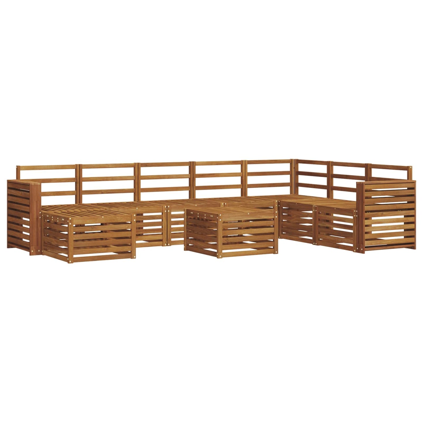 vidaXL Outdoor Sofa Set 9 pcs Natural Solid Acacia Wood