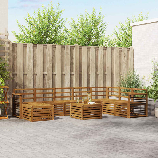 vidaXL Outdoor Sofa Set 9 pcs Natural