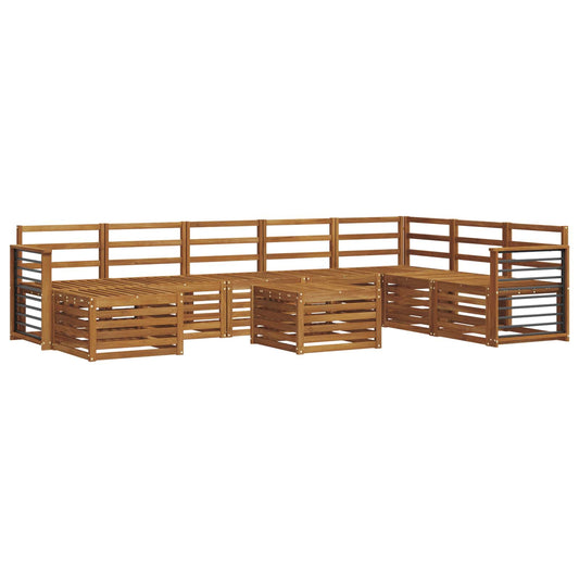 vidaXL Outdoor Sofa Set 9 pcs Natural
