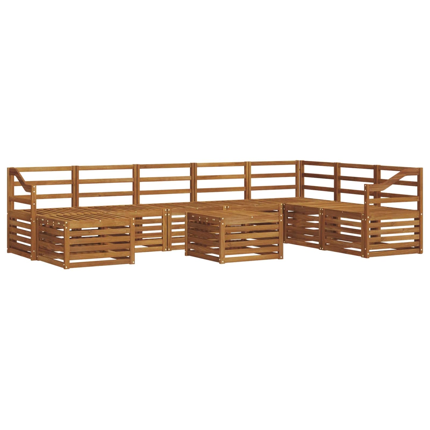vidaXL Outdoor Sofa Set 9 pcs Natural Solid Acacia Wood