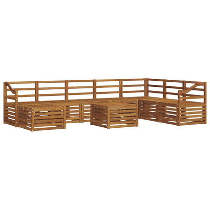 vidaXL Outdoor Sofa Set 9 pcs Natural Solid Acacia Wood