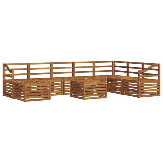 vidaXL Outdoor Sofa Set 9 pcs Natural Solid Acacia Wood