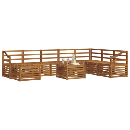 vidaXL Outdoor Sofa Set 9 pcs Natural Solid Acacia Wood