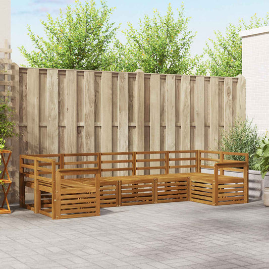 vidaXL Outdoor Sofa Set 7 pcs Natural