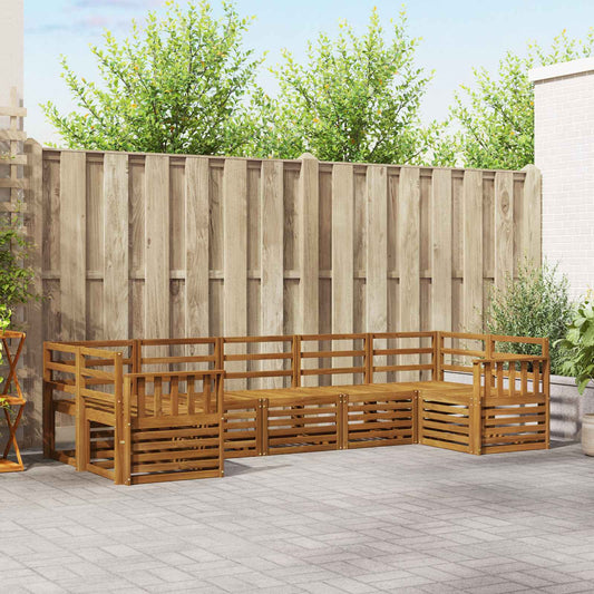 vidaXL Outdoor Sofa Set 7 pcs Natural