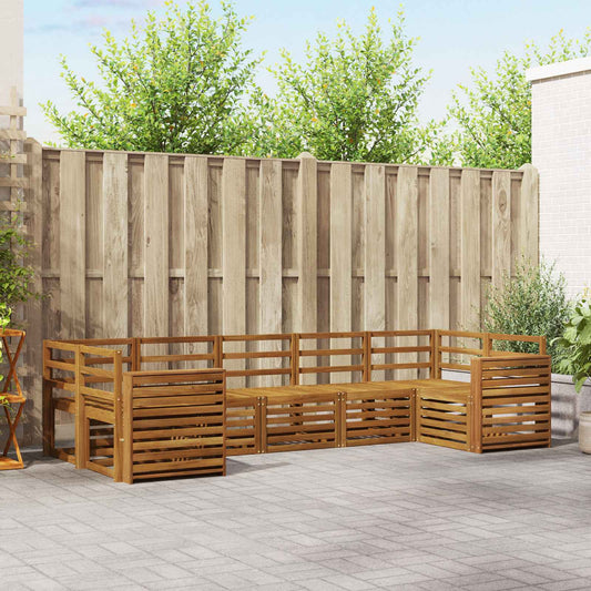 vidaXL Outdoor Sofa Set 7 pcs Natural