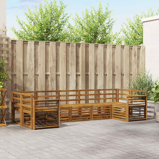 vidaXL Outdoor Sofa Set 7 pcs Natural