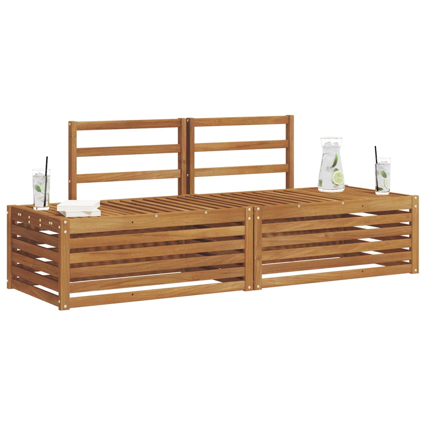 vidaXL Outdoor Sofa Set 2 Piece Natural 182.5 x 63 x 73 cm