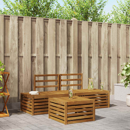 vidaXL Outdoor Sofa Set Natural 59 x 59 x 37 cm Solid Acacia Wood
